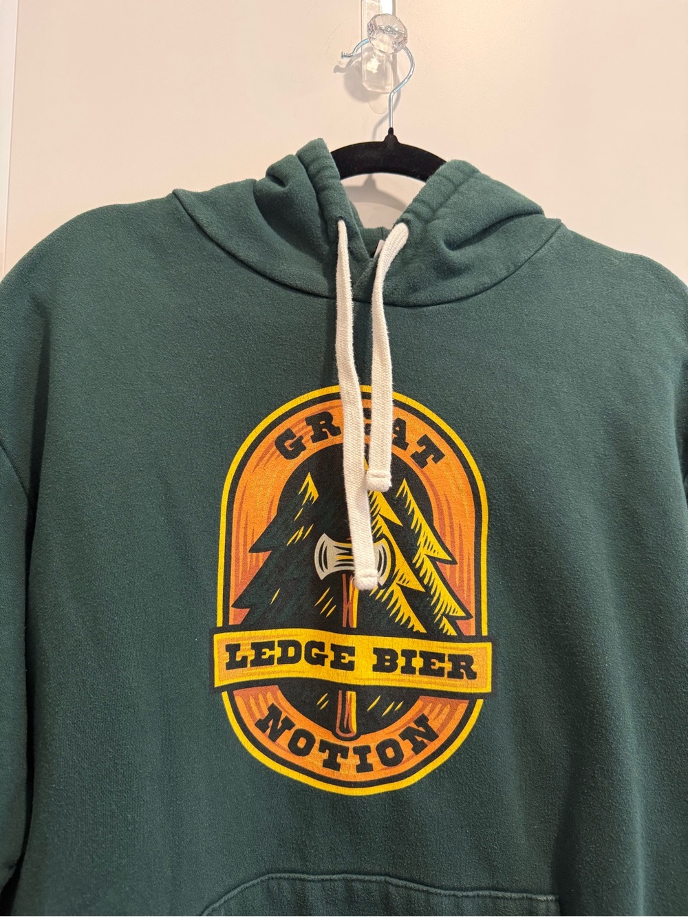 Great Notion Brewery Green Graphic Pullover Hoodie with Yellow and Orange - XL - Picture 3 of 8